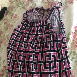 Pink and black tank top